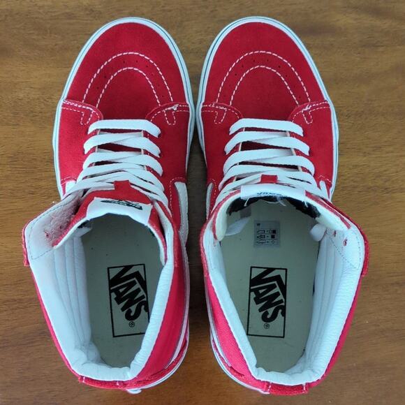 Vans Sk8-Hi Shoe Racing Red/True White M6 W7.5 - Picture 5 of 7